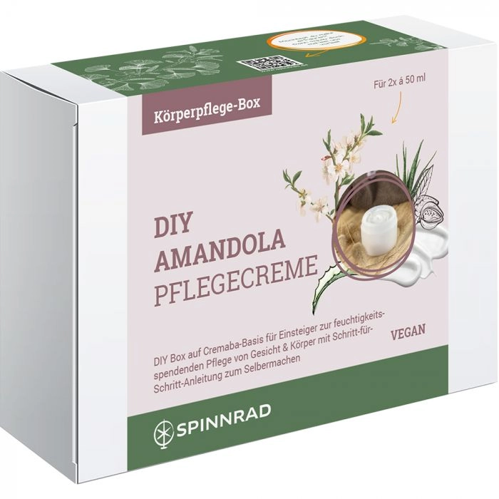 ﻿Spinnrad DIY Box Amandola Pflegecreme: Selbstgemachte vegane Basiscreme für Gesicht & Körper