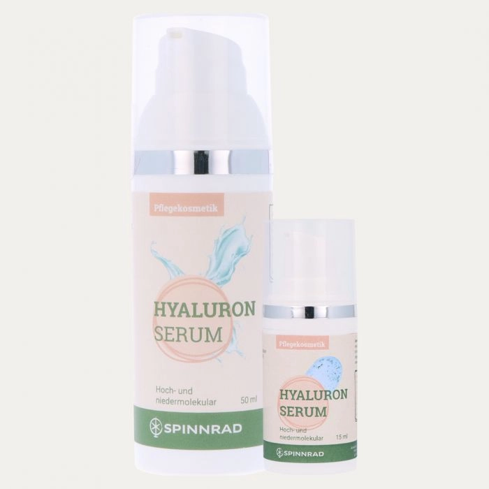 Spinnrad Hyaluron Serum – aus vier unterschiedlichen hoch- und niedermolekularen Hyaluronsäuren, mit Soforteffekt, zieht tief in die Haut ein